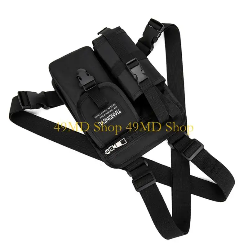 

49MD Chest Bag for MenWater-resistant Running Vest Bag with Water Bottle Holder Outdoor Sports Front Vest Bag for Workouts