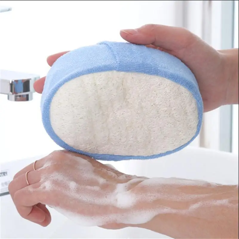 Alat pembersih badan spons mandi Loofah, perlengkapan kamar mandi, bantalan sikat poni pembersih badan, spons mandi