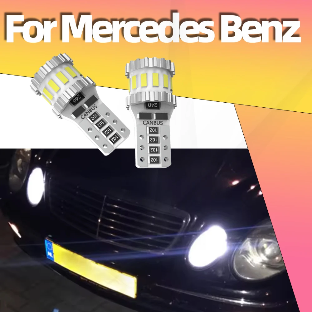 Image of 2Pcs Canbus Parkplatz Lichter Für Mercedes Benz W202 W220 W124 W211 W222 X204 W164 W204 W203 W210 T10 194 168 W5W Led-lampen 6000K