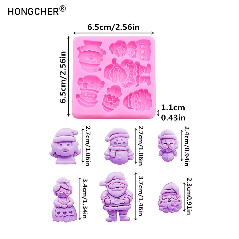 Christmas Series Bells Christmas Tree Snowman Snow House Fondant Cake Silicone Mold DIY Resin Jewelry Accessories Drip Mould