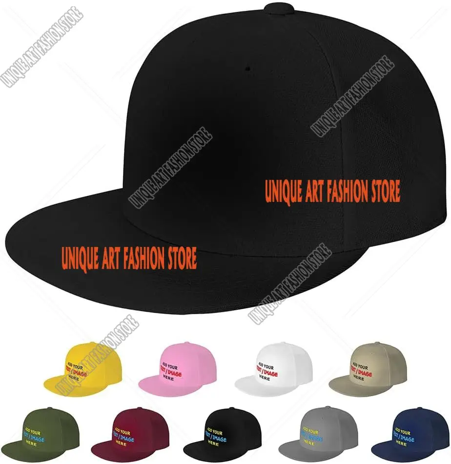 Custom Hat Personalized Flat Bill Snapback Hats for Men Women Design Your Own Image/Text/Logo Baseball Cap Gift