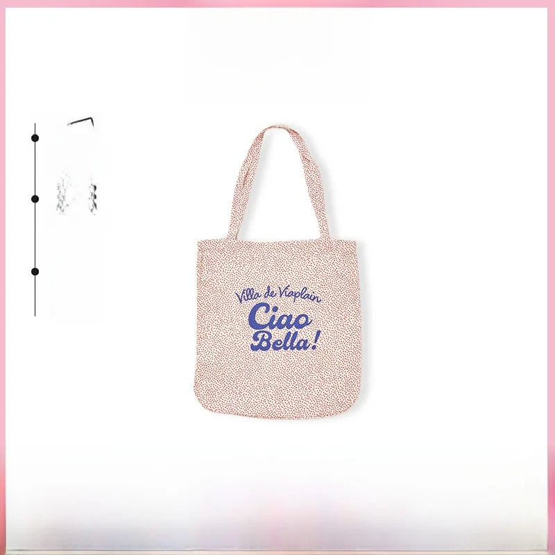 

ViaPlain Canvas Bag Polka Dot Letter Single oulder op Bag Dongda Gate Commuter Sle Soft Tote Bag for Ladies