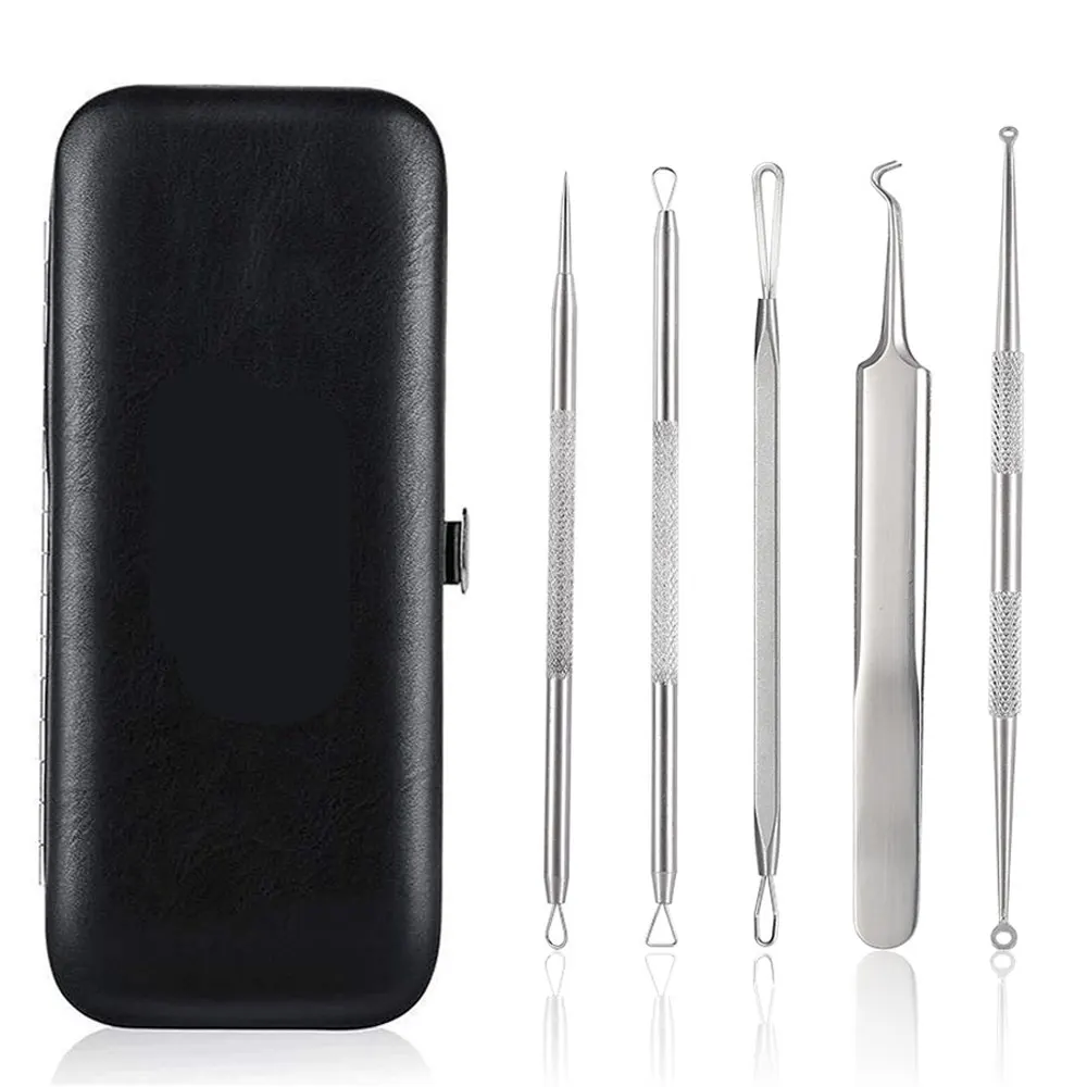 

Blackhead Remover Tool Comedones Extractor Acne Removal Kit for Blemish Whitehead Popping 5 Pcs Zit Removing for Nose Face Tools