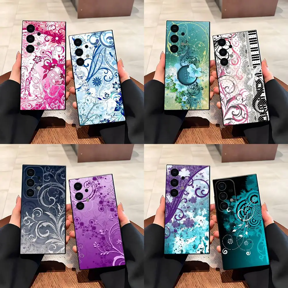 Vectorflourish Floral Metro Frutiger Floral Phone Case For Samsung Galaxy S23 24 26 25 S22 S21 S10 5G Ultra Plus Fe Custom Cover