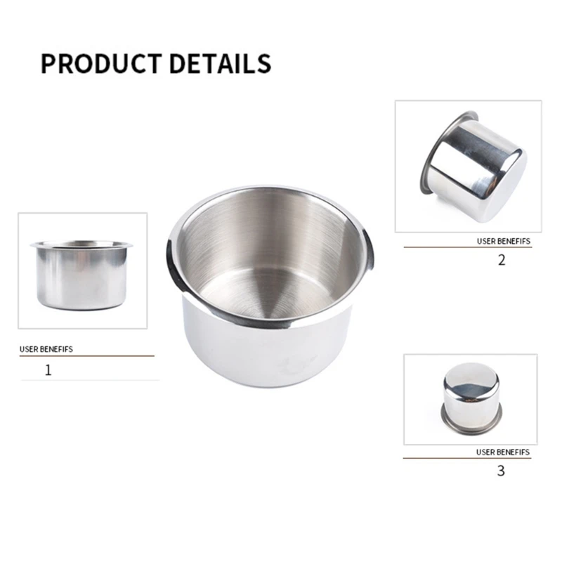 652F Stainless Steel Cup Drink Bottle Insert Cup Holder Cup Drink Holder for Marine Boat Yacht Truck Car Cup Holder