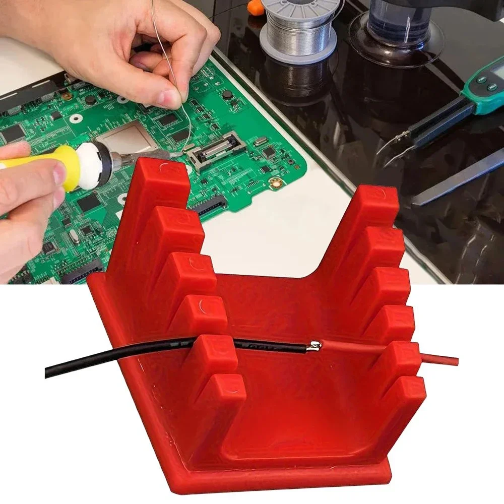 

ABS Magnetic Soldering Fixture - High Temp Wire Holder for 30-12AWG Fixture Soldering Wire Holder Cable Clamp Holder 5-Slot Cla