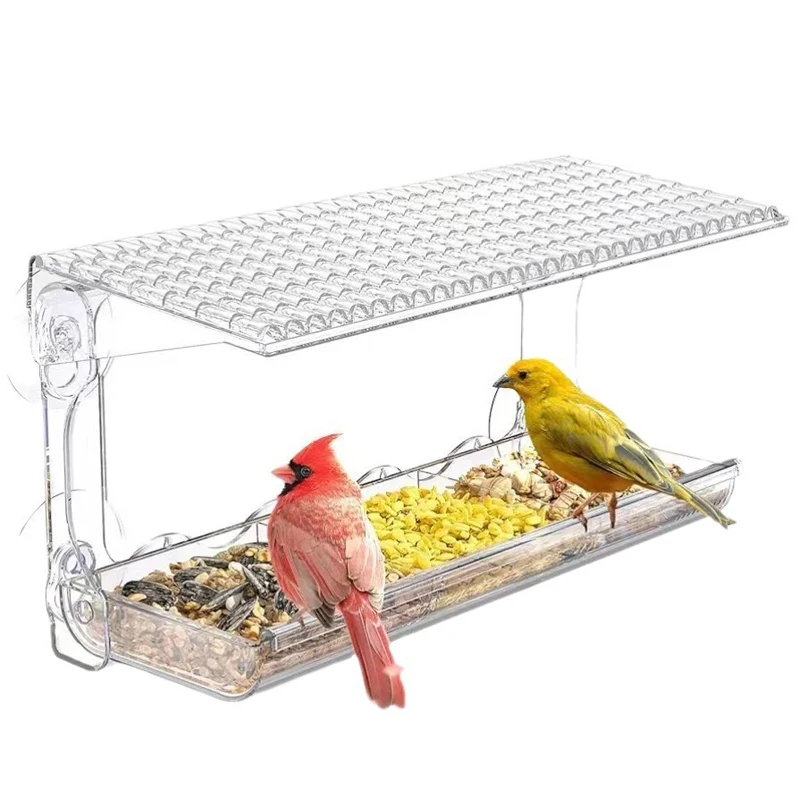 

Outdoor Clear Window Bird Feeder with Strong Sucker Wall Mounted Waterproof Detachable Bird Feeder Bird House Pet Supplies