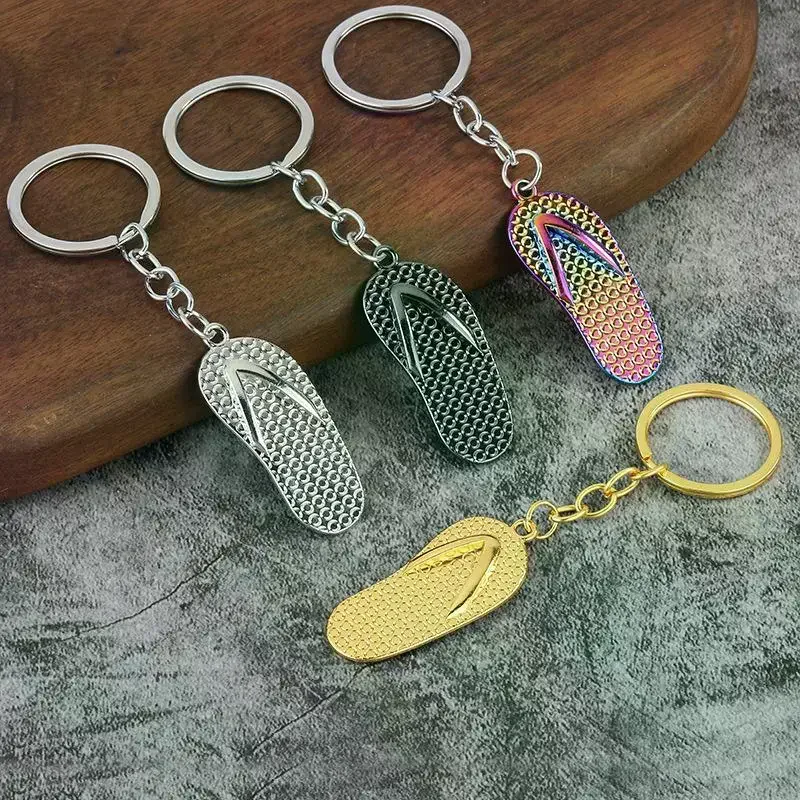 Keychains Slippers Shoe Flip Flops Slipper Loafer Key Chain Ring Jewelry Unique Design Fashion Keyring Gift