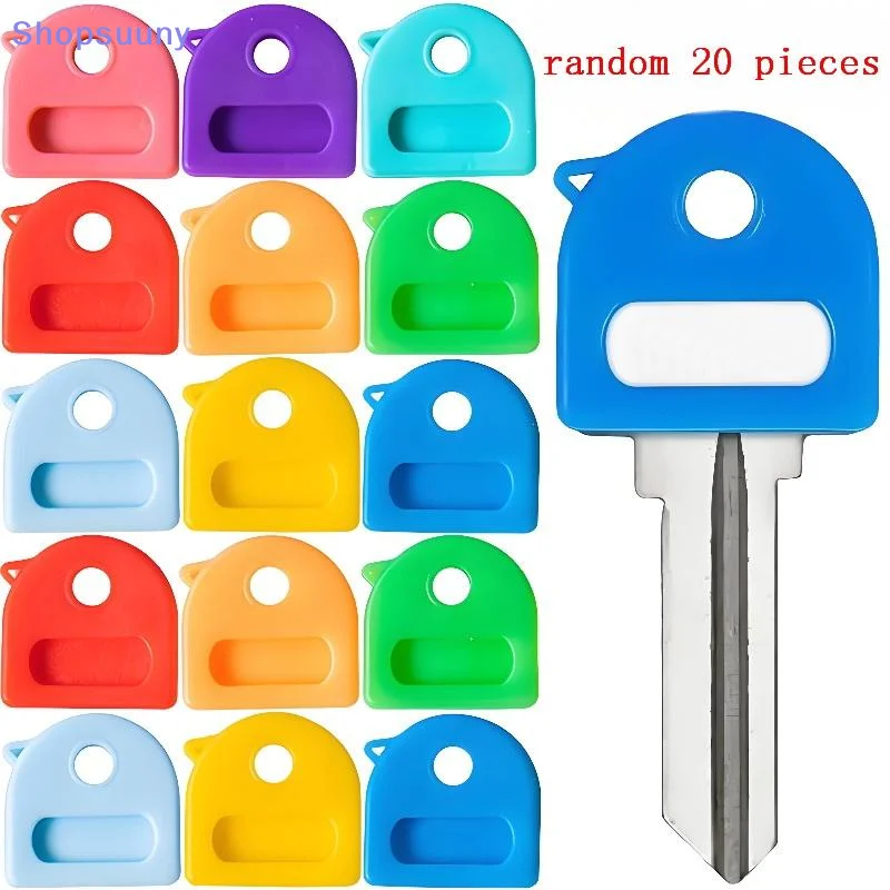 [SU]20Pcs Elastic Key Identifiers Protector Key Toppers Cover Soft Rubber Colored Key Caps Covers DIY Accessories[SU]