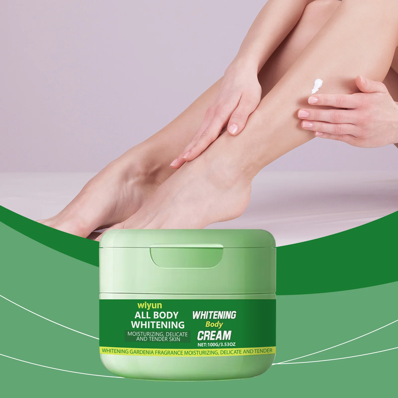 كريم ويون لتفتيح الجسم - مرطب مرطب مع رائحة جاردينيا للبشرة الناعمة والمتوهجة - علاج تبييض 3.53 أونصة