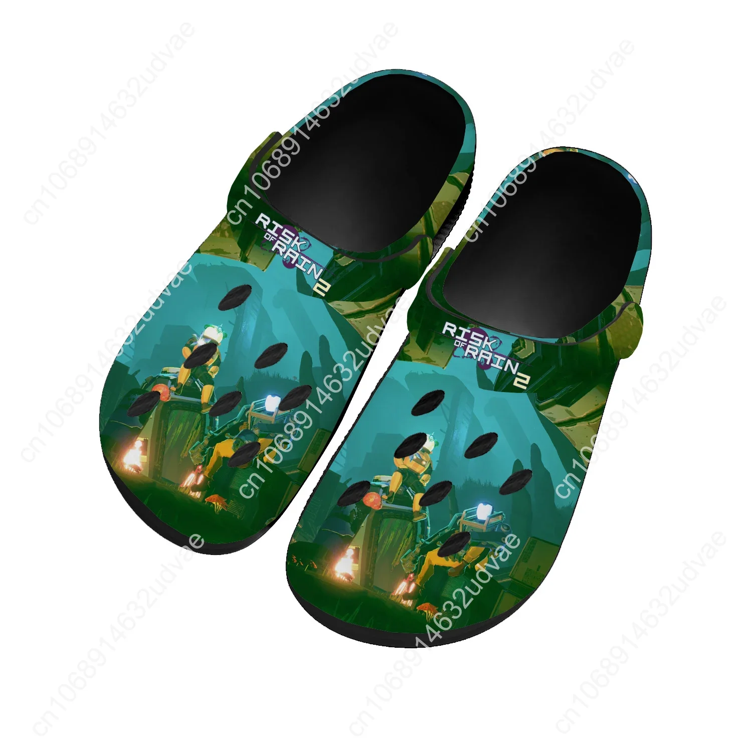 Risk of Rain 2 Water Shoes Men Women Teenager High Quality Home Garden Clogs Custom Sandals Beach Breathable Hole Slippers