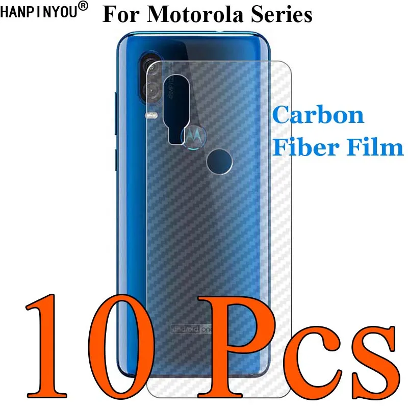 10 Pcs For Motorola One Vision Action Macro Zoom G8 G7 G6 E6 Play Plus 3D Carbon Fiber Back Film Skin Screen Protector Sticker