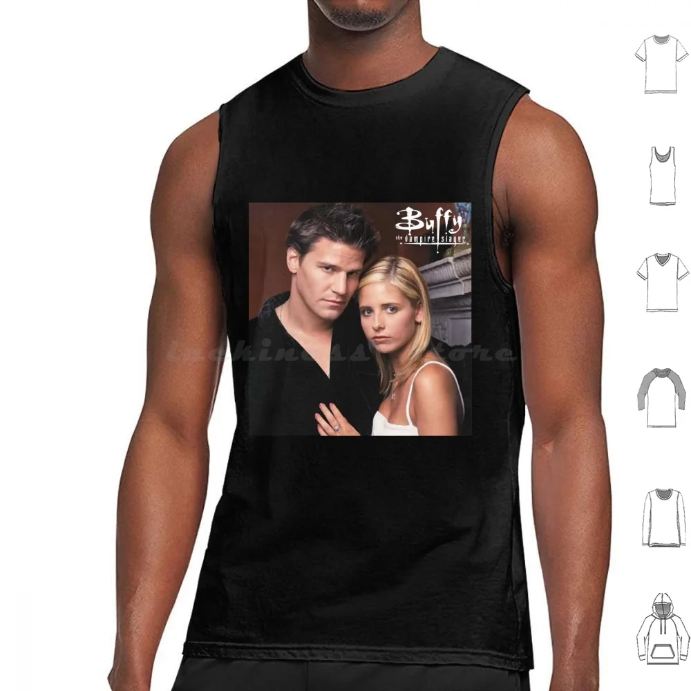 Buffy-Angel Tank Tops Vest Sleeveless Buffy The Vampire Buffy Vampire Btvs Buffy Summers Angel Spike Joss Whedon 90s