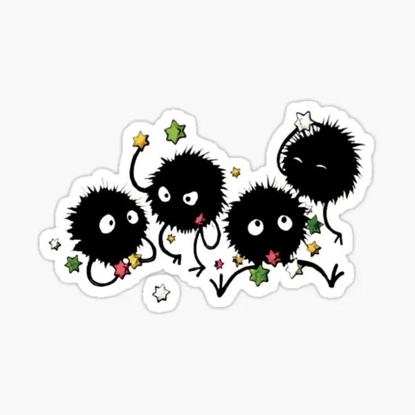 Soot Sprites Classic  5PCS Stickers for Luggage Living Room Bumper Anime Cartoon Wall Print Kid Background Funny Room Window