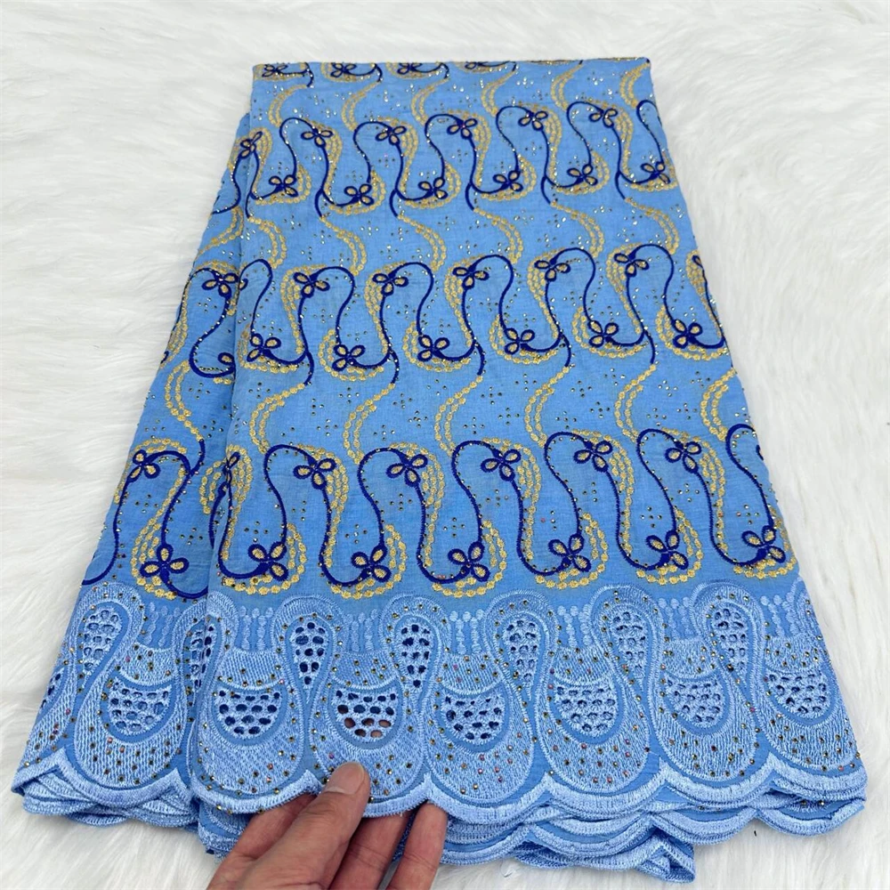 

Swiss Voile Lace Fabric High Quality Lace Embroidery Cotton African Lace For Women Dress Sewing