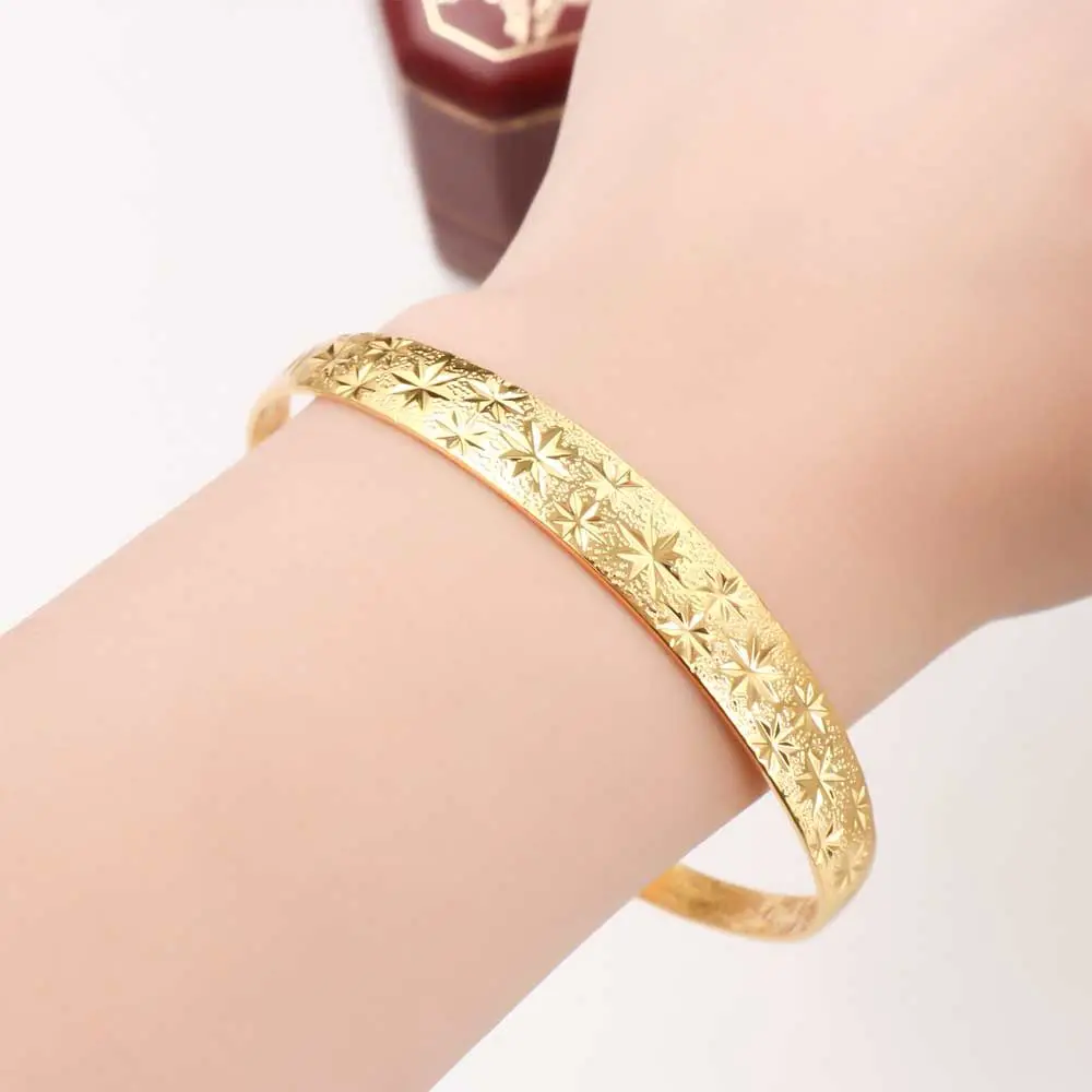 Color Party Jewelry Gift 24K Wedding Bride Decor Female Cuff Bracelet Dubai Bangle Bracelet Women Bracelets Adjustable Bangle