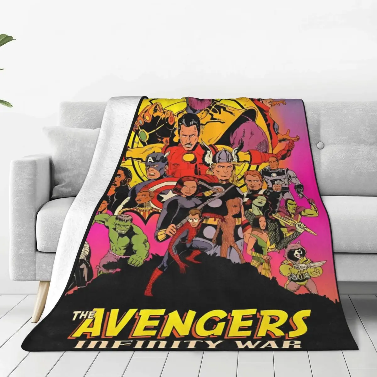 Super Warm Blanket Travel Office Avengers Marvel Assemble Bedding Throws Flannel Bedspread For Home DecorFunny Sofa Bed Cover