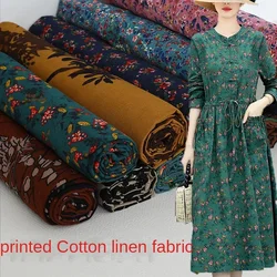 Cotton Linen Fabric By The Meter for Dresses Shirts Clothes Tablecloth Diy Sewing Printed Floral Decorative Cloth Flowers Summer