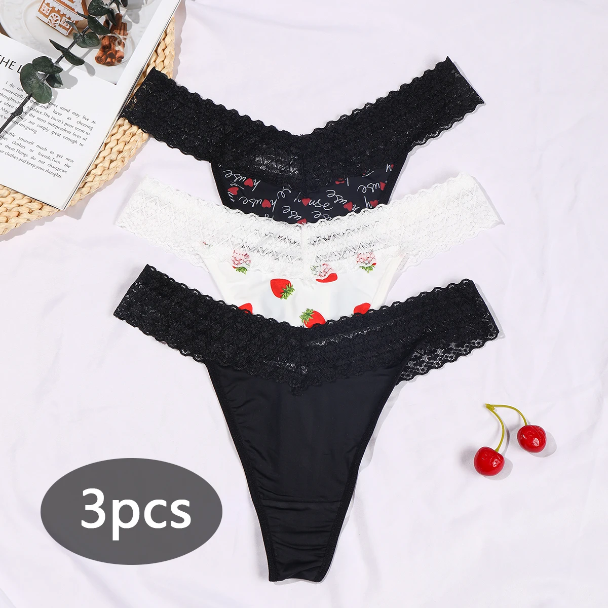 3Pcs Seamless Panties Women Sexy Underwear Female Printed Thong Breathable Women\'s G-string Girls Underpants Briefs Lingerie