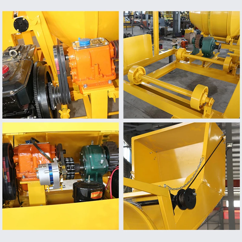 Concrete Mixer Diesel Engine Automatic Dumping 2m³ Drum Type Engineering Construction Machinery Diesel Concrete Mixer