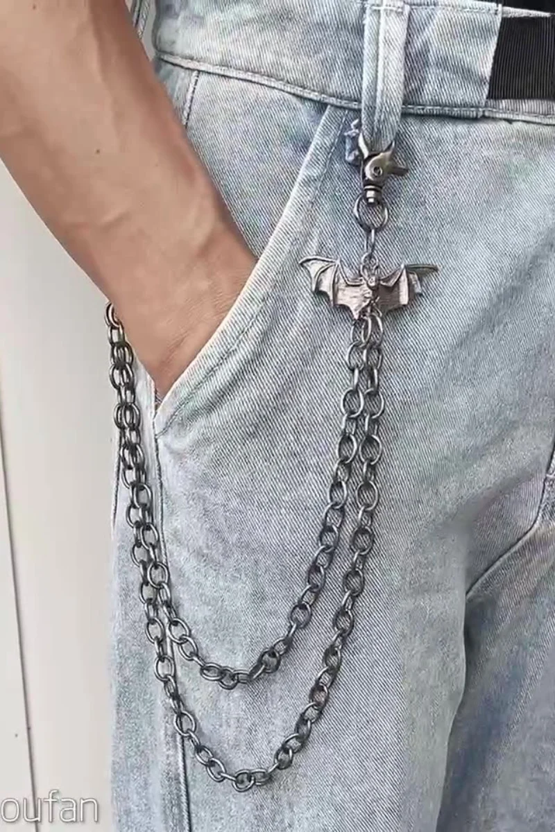 

Hip hop Punk Style bat Double layered pants chain boy waist chain Accessories
