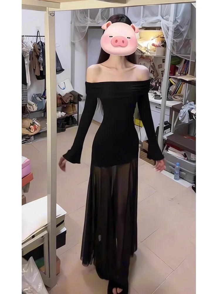 드레스 긴 소매 여성용 버건디 여름 모달 스파게티 스트랩 스모크드 사이드 슬릿 슬림핏 울트라 쇼트 밀레니엄 핫 걸 Y2K