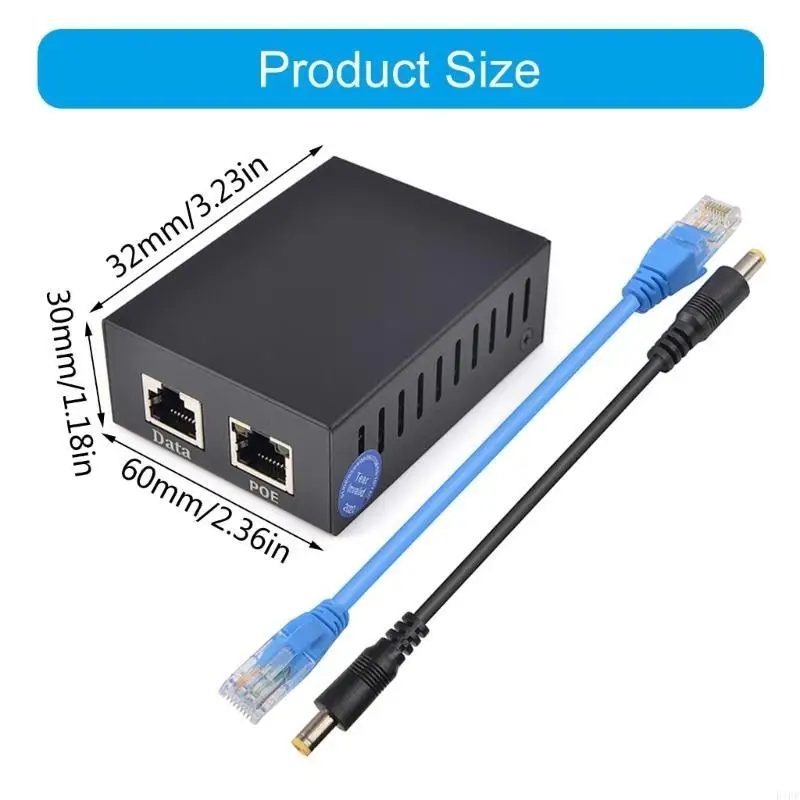 E1PF POE сепаратор 12V 5A Металлический корпус POE Splitter RJ45 10/100/1000 Мбит/с эффективно