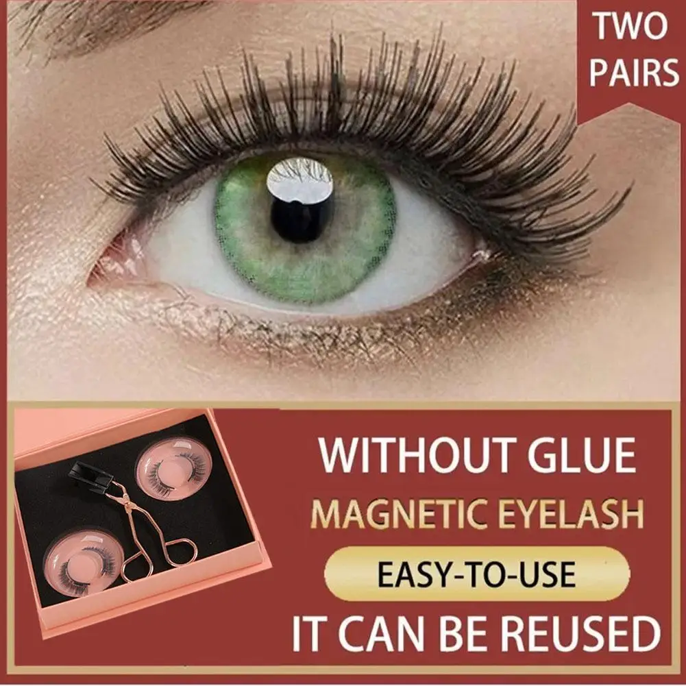 Wimpern magnetische Wimpern 2 Paar Magnet Wimpern Eyeliner falsche Wimpern wieder verwendbare dichte Wimpern Kit natürlichen Look für Frauen Mädchen l h0t8