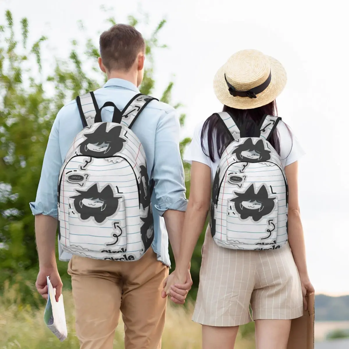Miss Circle Cartoon Student Backpack School Bag Hiking Travel Daypack for Boys Girls Bookbag Shoulder Bags