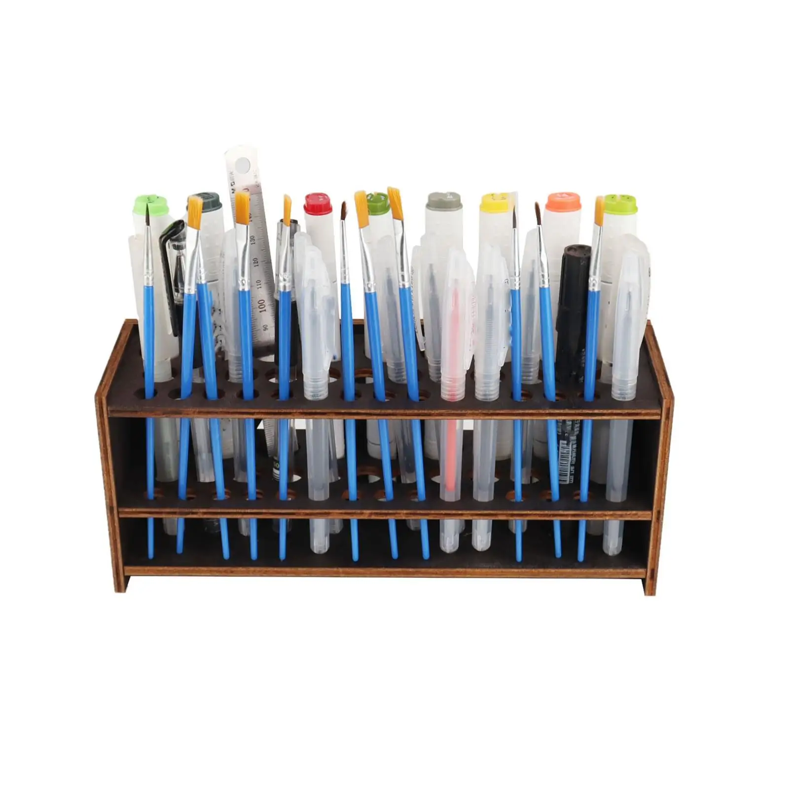 

Paint Brush Holder Wooden Desktop Organization Portable Multifunctional Pen