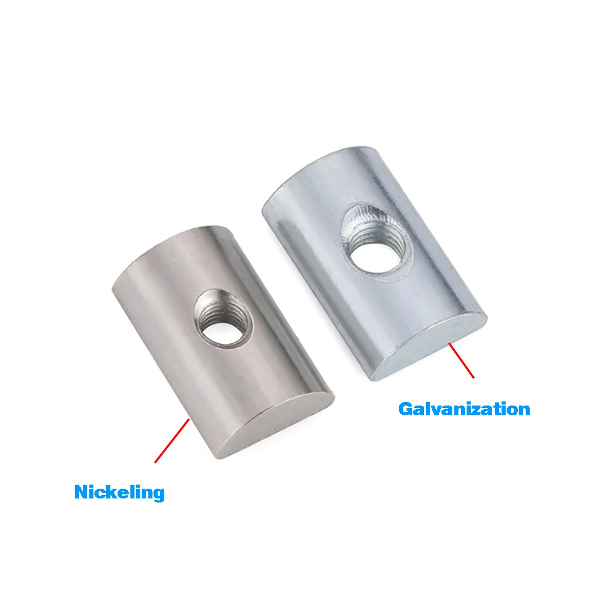 Carbon Steel Galvanized Half Round Nut / Rectangular Screw Cap M4-M8