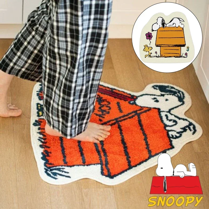 

Cartoon Snoopy Door Mat Carpet Mat for Bedroom Bathroom Kitchen Cute Household Non-Slip Floor Decor Entrance Dirt Resistant Rug