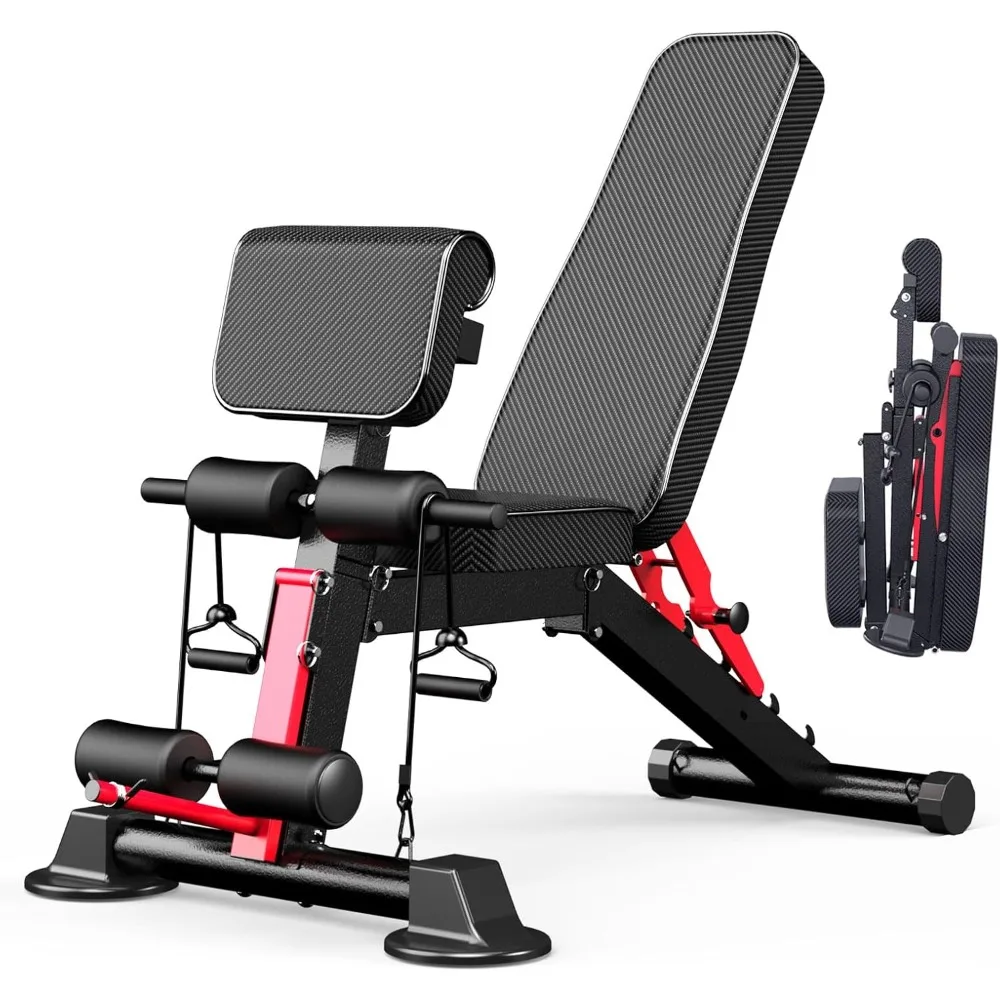 

Adjustable Weight Bench - Utility weightBenches for Exercise, Free Installation Design for Portable Fitness Strength Training
