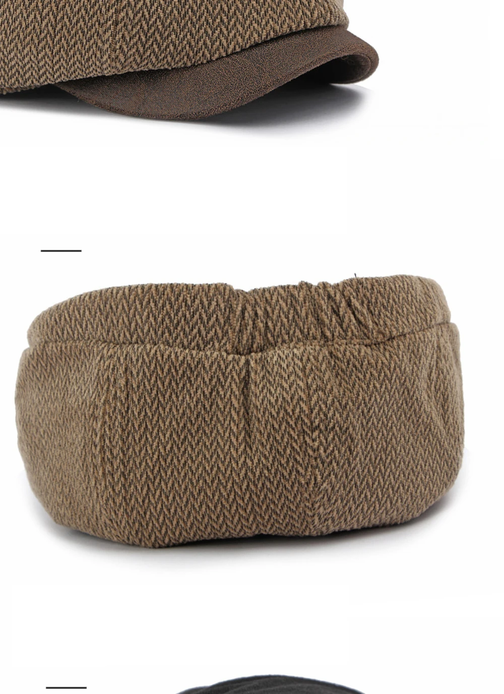 HT5163 Newsboy-Mütze für Männer und Frauen, Vintage-Künstlermütze, Woll-Baskenmütze, Flachmütze, 2026 Neu, Dick, Warm, Fleece-Gefüttert, Achteckige Baskenmütze – Detail 4