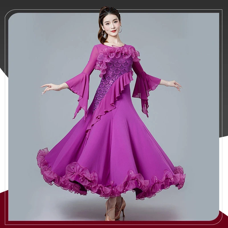 

Modern Dance Dress, Women's New Ballroom Dance, Waltz, Ballroom Dance, Big Swing Dress, Stage Performance Costume
