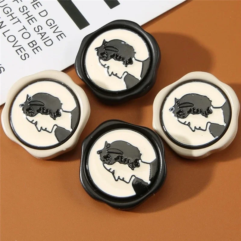 FCXDG 10pcs  Fashion Portrait Irregular Shape Resin Buttons Versatile Coat Jumper Cardigan Jacket Simple Decorative Buttons