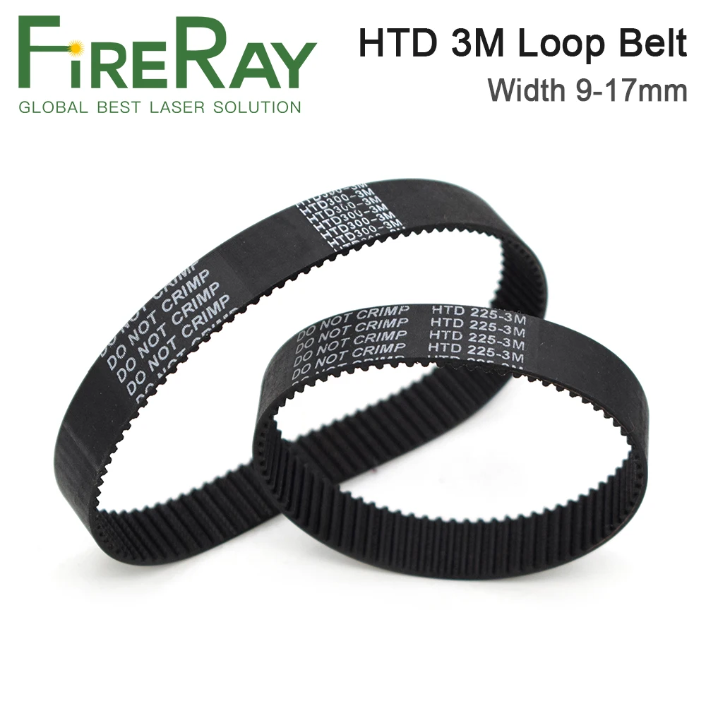 

HTD 3M Rubber Closed Loop Timing Belt Transmission Width 8 9 10 15 17mm for CO2 Laser Engraving Cutting Machine / 3D Printer