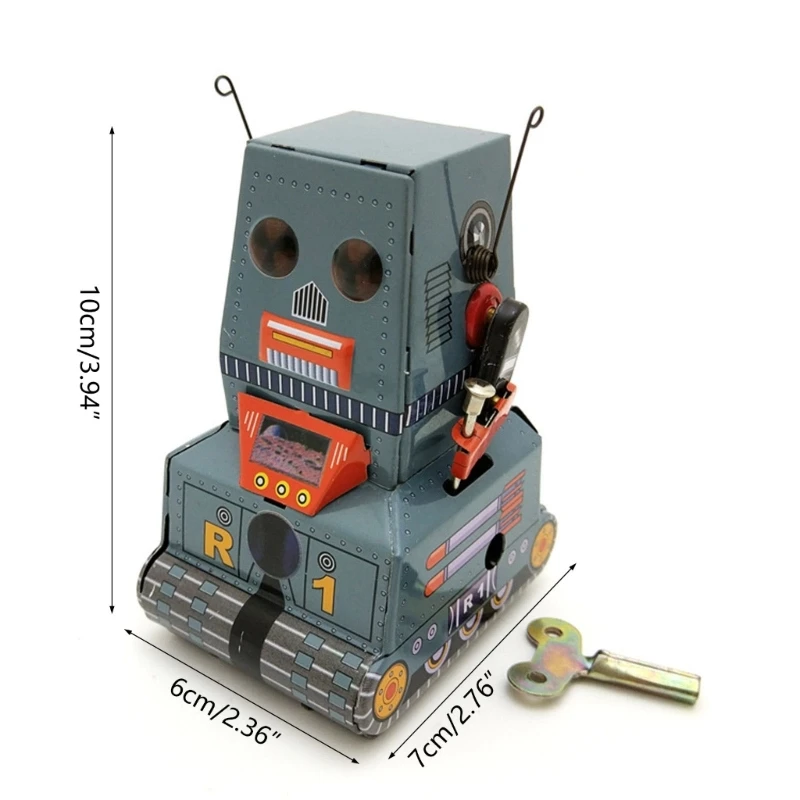 Suministros juguetes cuerda para niños, juguete relojería Vintage, tanque Robot encantador