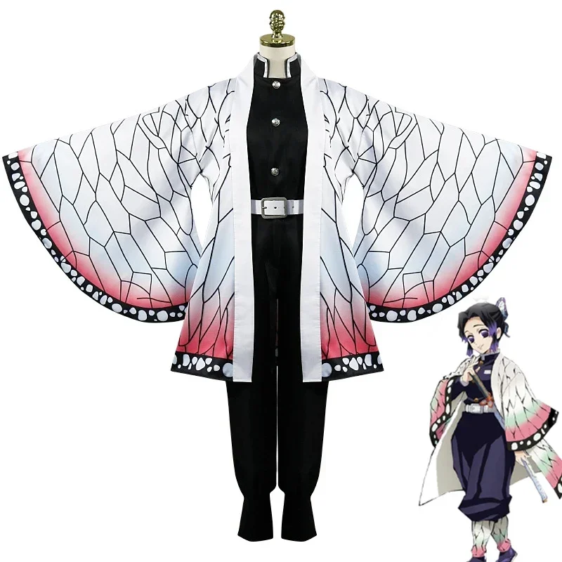 

Japan Anime Kimetsu No Yaiba Kochou Shinobu Cosplay Costume Women Girls Kimono Uniform Halloween Costumes