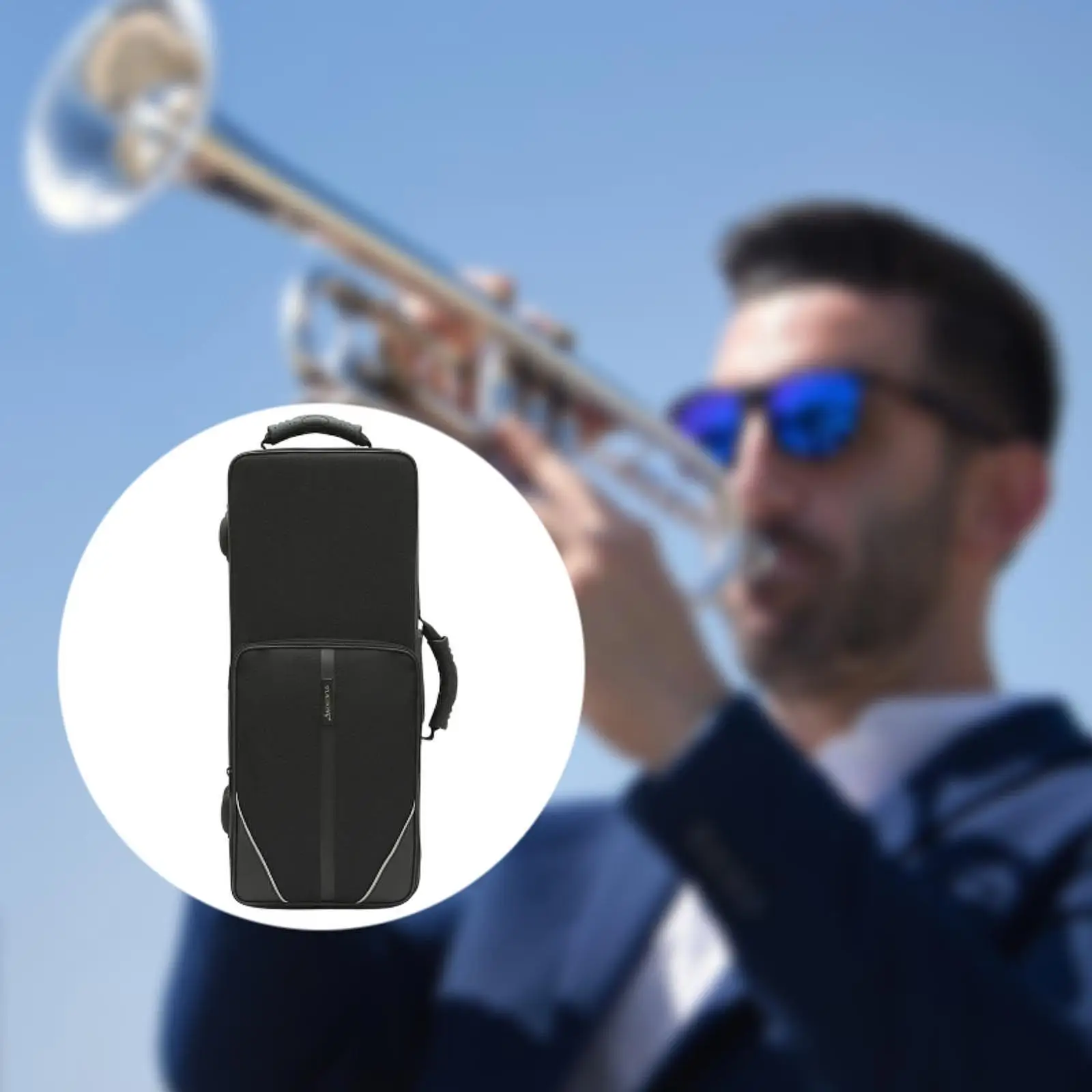 

Trumpet Case B Flat Brass Trumpet Box Adjustable Straps Portable Trumpet Bag