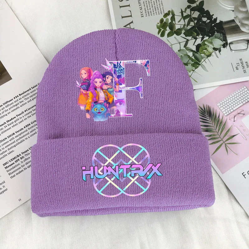 

KPop Demon Hunters Children Knitted Hats Beanies Anime Cartoon Character Pattern Print Cute Hat Warm Winterize Caps Beanie Gifts