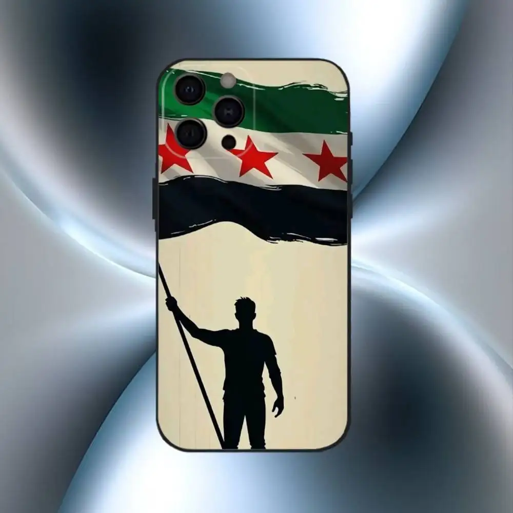 Ahmed al-Sharaa S-Syrian Flag Phone Case For iPhone17,16,15,14,13,12,11 Plus,Pro Max Soft Black Cover