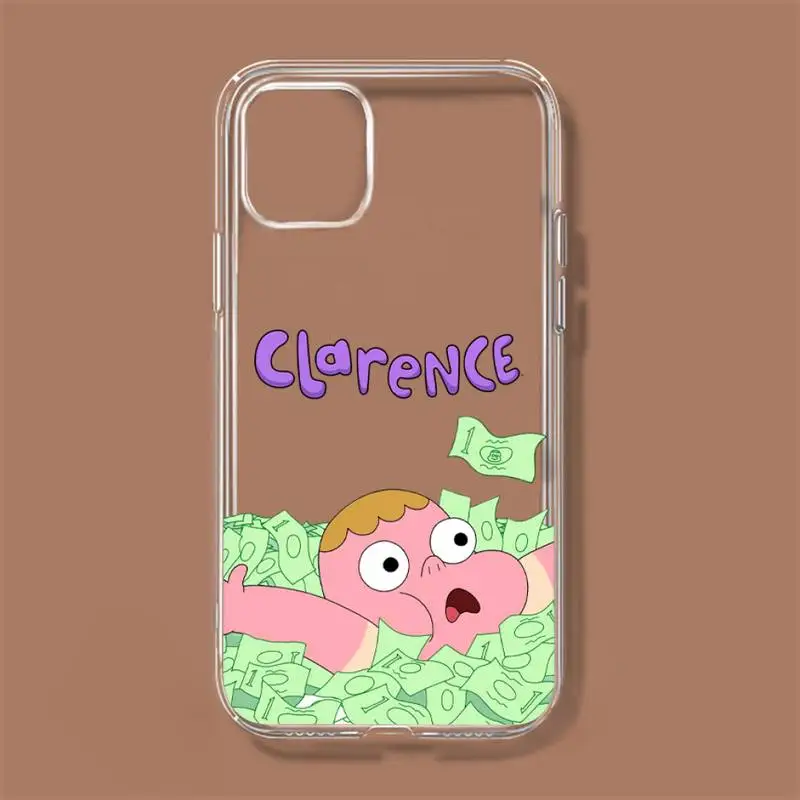 C-Clarences Cartoon Cute Phone Case For iPhone 11 12 Mini 13 14 Pro XS Max X 8 7 6s Plus 5 SE XR Transparent Shell