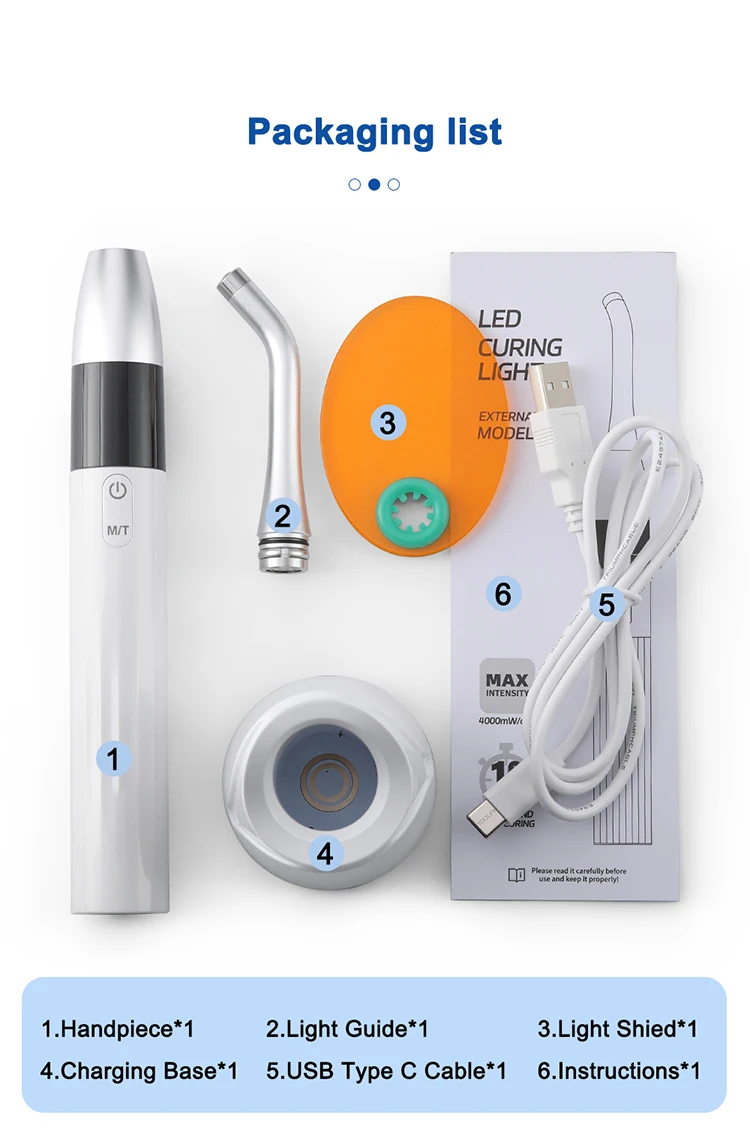 AZDENT Dental LED-Härtungslicht 1s Cure 4000mW/cm2 Hochleistungs-Blaulichtlampe Multifunktions-Zahnmedizinwerkzeug mit 360-Grad-Drehung – Detail 6
