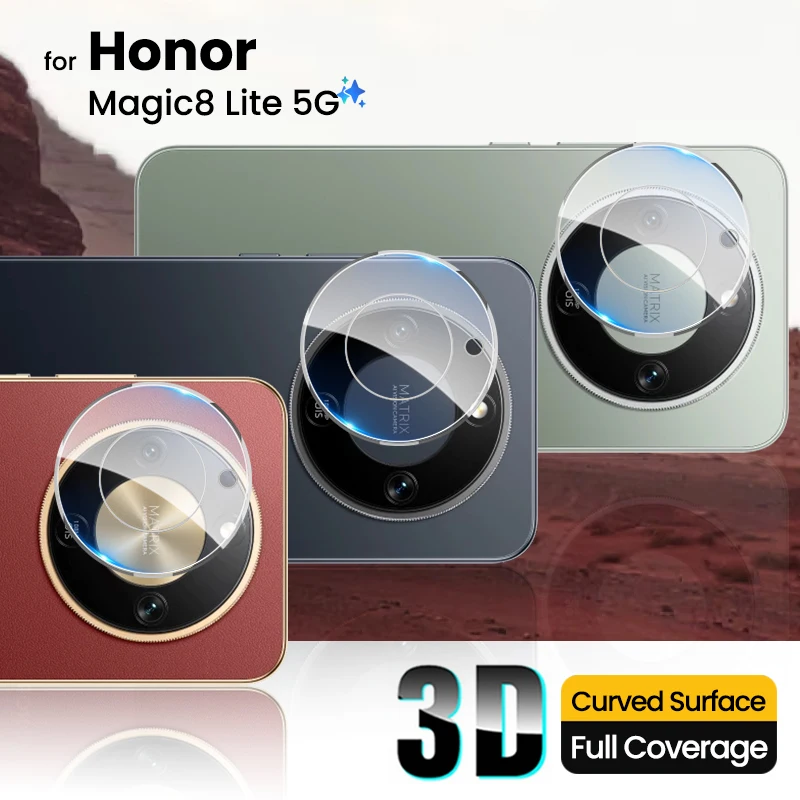 

3Pcs 3D Clear Crystal Tempered Glass Camera Protector For HonorX9d Honor X9d X 9d Lens Cap on Magic8 Lite 8Lite Light Magic8Lite