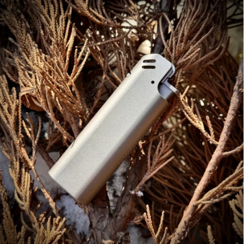 

New CNC integrated titanium alloy grinding wheel gas lighter, portable titanium alloy lighter, cigarette accessories, men's gift