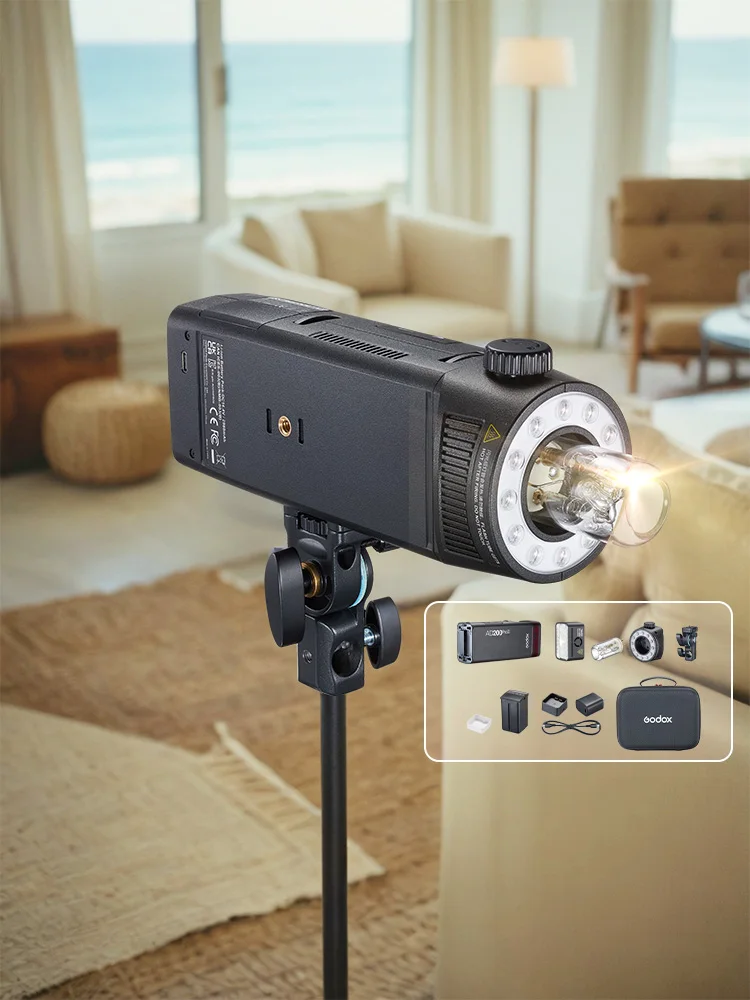 Godox AD200Pro II AD200 PROII كاميرا خارجية جيب ضوء فلاش TTL HSS 2.4G لـ DSLR بدون مرآة سوني كانون نيكون