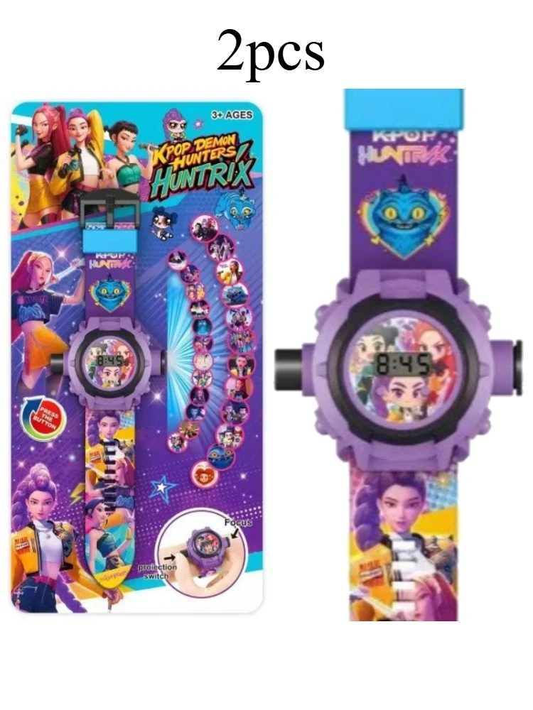 Anime Girls Lumi Mila Zoi Witch Hunter Projektionsuhr 24 Bilder Digitale elektronische Armbanduhr Multifunktionale Spielzeuguhr Geschenk