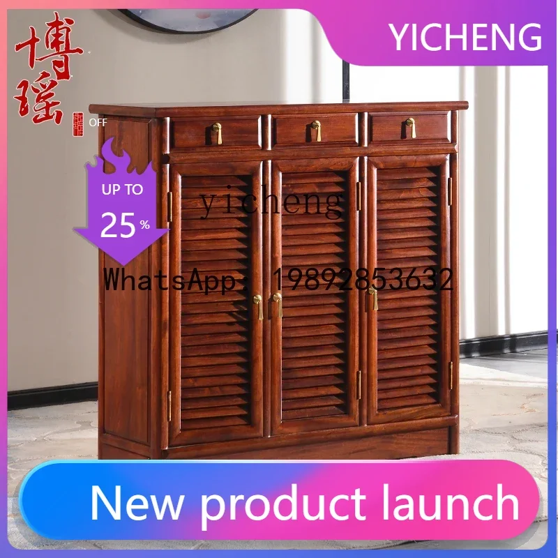 

gz7 Rosewood Shoe Cabinet New Chinese Shoe Cabinet Solid Wood Bedroom Two-Door Three-Door Four-Door Hallway Cabinet