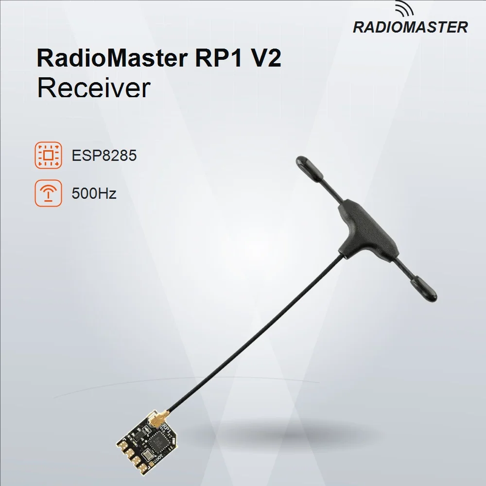 RadioMaster RP1 V2 ELRS Nano Receiver 2.4GHz CRSF 500Hz With 65mm UFL T Antenna For TX16S TX12 Boxer Zorro FPV Drone RC RX Kit